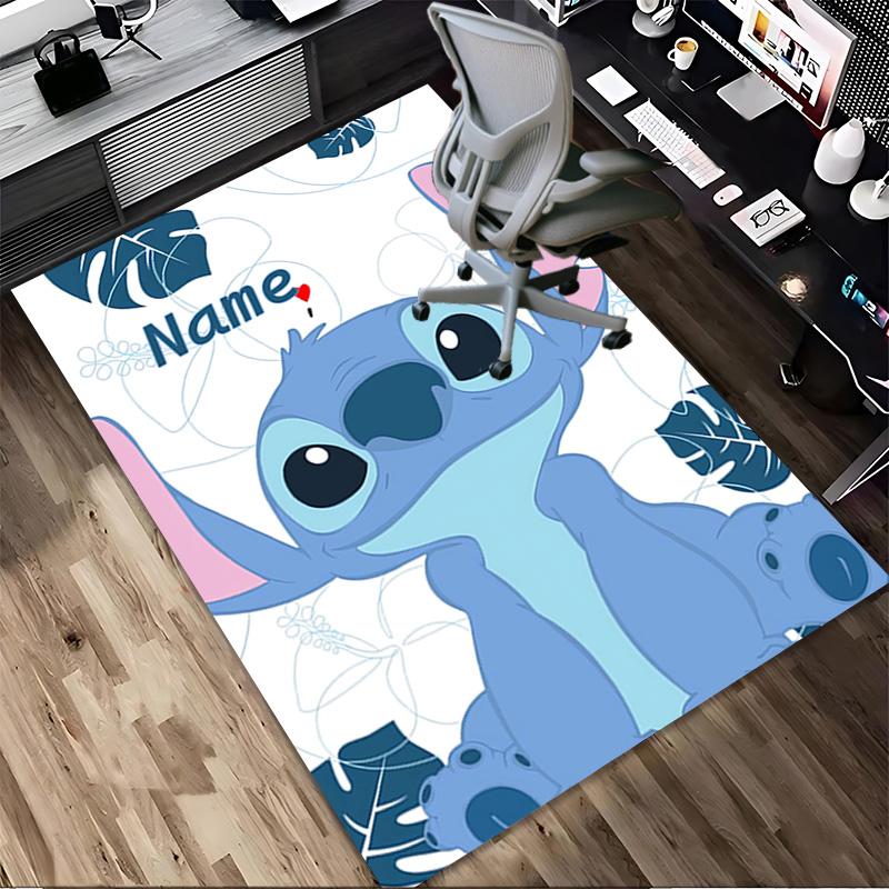 Personalized Name Stitch Paradise Living Room Non-Slip Area Rug Soft Carpet for Bedroom Kids Playroom Sofa Office Home Decor Doormat