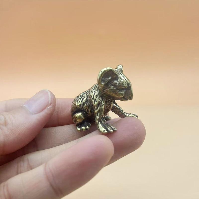 

1Pc Brass Vintage Koala Shape Cute Home Decoration Collection Gifts Miniature Ornaments Animal Pet Statue