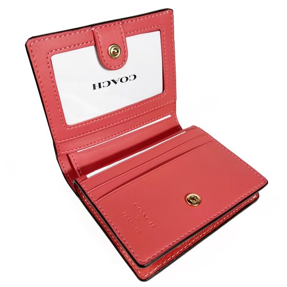 Coach X Peanuts Collaboration Wallet, Bifold WalletMini Wallet, CBN89, Lucy Leather Snap Wallet, Coral Multi IMBCV, Snoopy, Women's [Outlet Item]