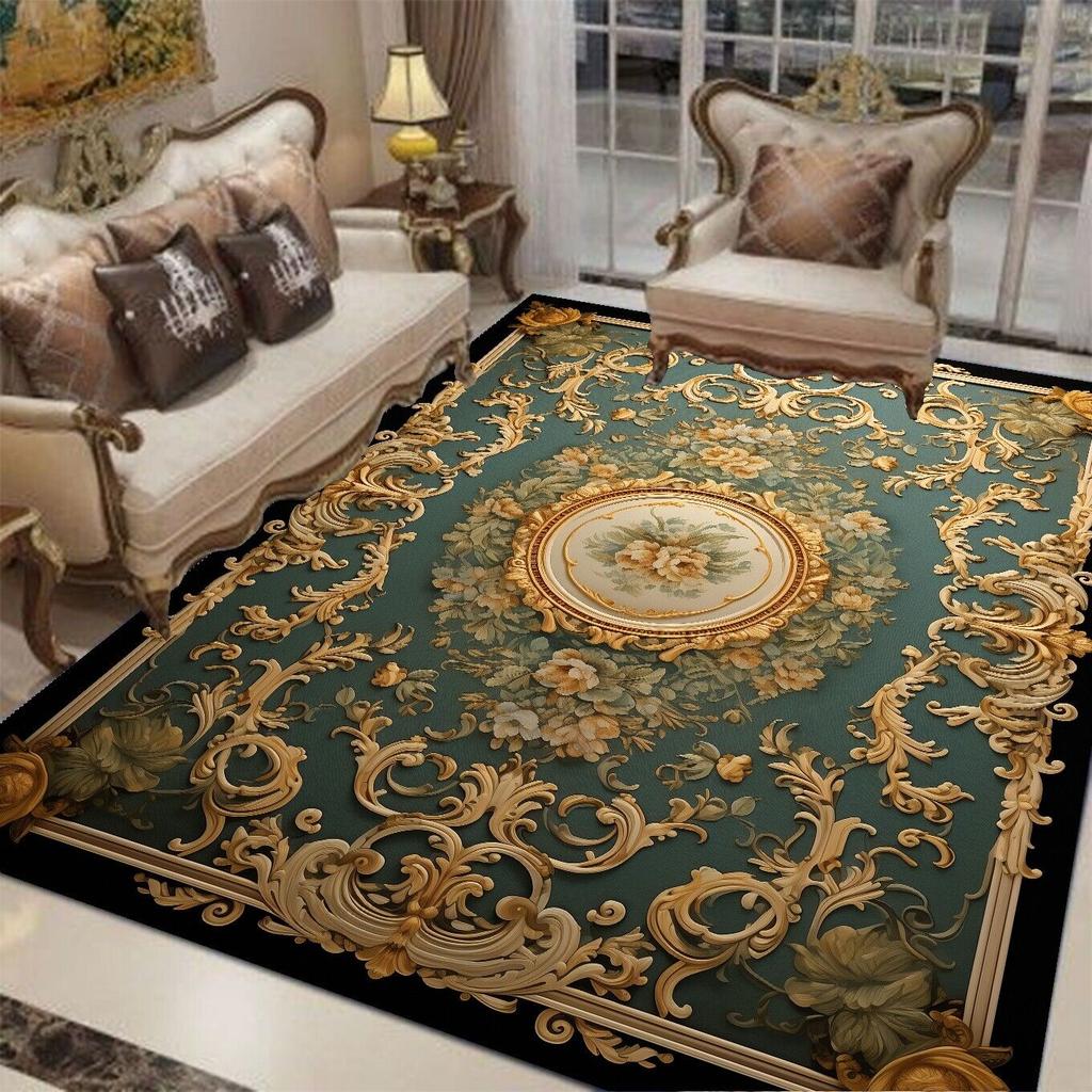 European Luxury Home Decorative Carpets for Living Room Classical Large Area Rug for Bedroom Easy Cleaning Hall Table Mat Carpet