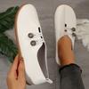 Scarpe singole casual a fondo piatto di taglia grande per l'estate 2025 da donna, nuove, a punta tonda, scollate, slip-on, comode