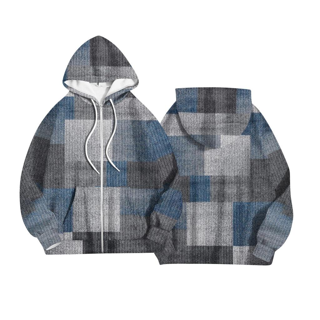 Women's Fashion Jacket Casual Printed Long-sleeved Hooded Cardigan Sweatshirts