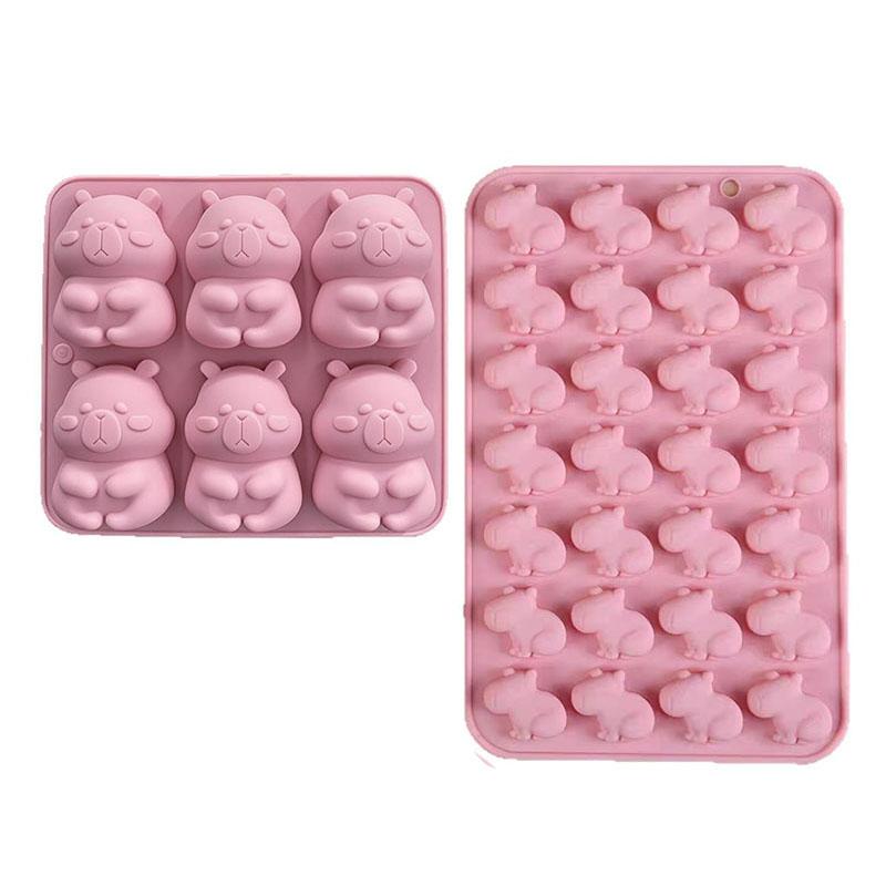 3D Capybara Silicone Mold Cartoon Animal Chocolate Cookies Ice Cube Tray Gummy Jelly Soap For Baby Shower Cake Decoration Tools