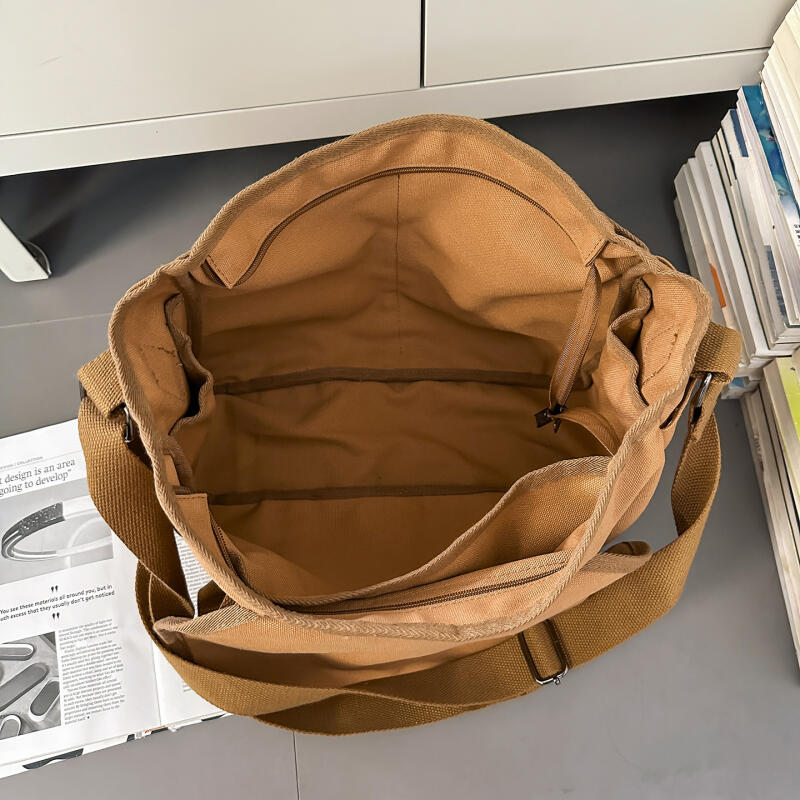 Canvas Bag Women's Crossbody Bag Men's Lightweight Commuting Shoulder Bag Large Capacity Student Class Bag