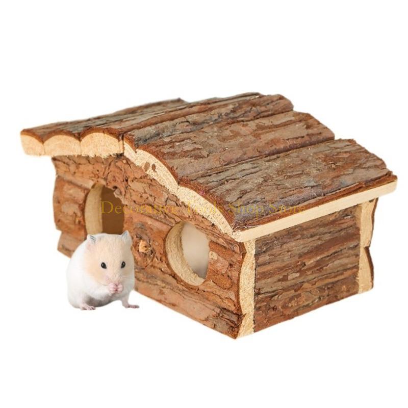QX2E Hamster Shelter House for Small Animal Hideaways House Cabin Hideouts Habitat Cage Decors for Squirrels Chinchillas