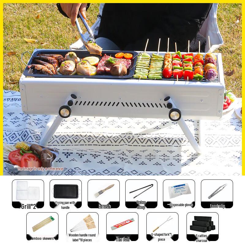 Portable Folding Outdoor BBQ Grill Set