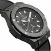 HYAKUICHI 101 Watch 100m Water Resistant Chronograph Date Display Rubber Strap Black Men's