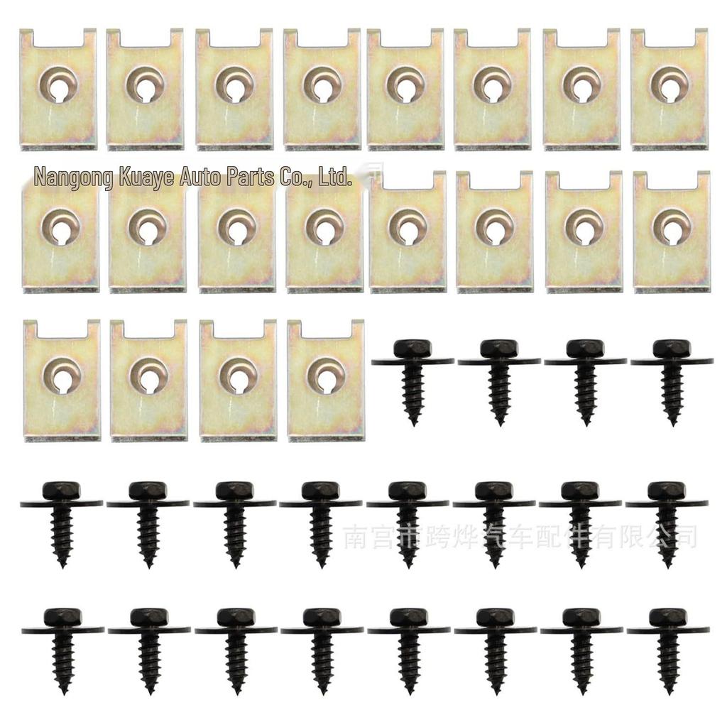 40-Piece Black Zinc Hex Screws & Fastener Washers for Car Engine Hood