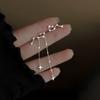 Korean Style Silver Color Asymmetric Star Long Tassel Fashion Zircon Drop Earring for Girl Women Birthday Gifts Wholesale