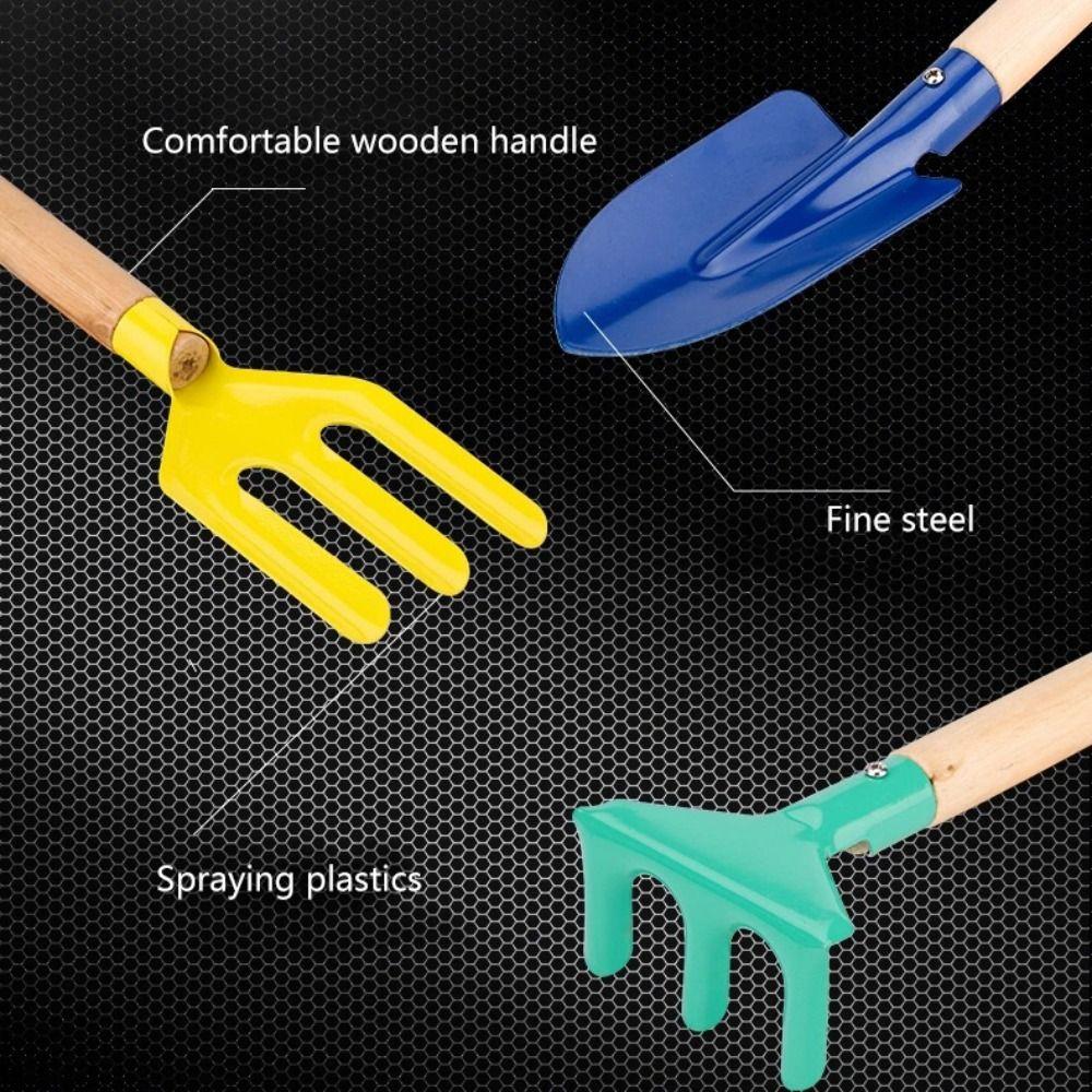 3/5/6Pcs Colorful Garden Work Gadget Metal Small Shovel Rake Kit Digging Toys Flower Pot