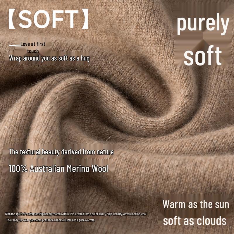 Hengyuanxiang Men's Pure Wool Zipper Knit Vest