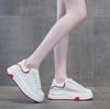 Fashion 6CM Microfiber Leather Boots Spring Summer Women Fashion Chunky Sneaker Vulcanize Autumn Motorcycle Platform Wedge Flats Shoes