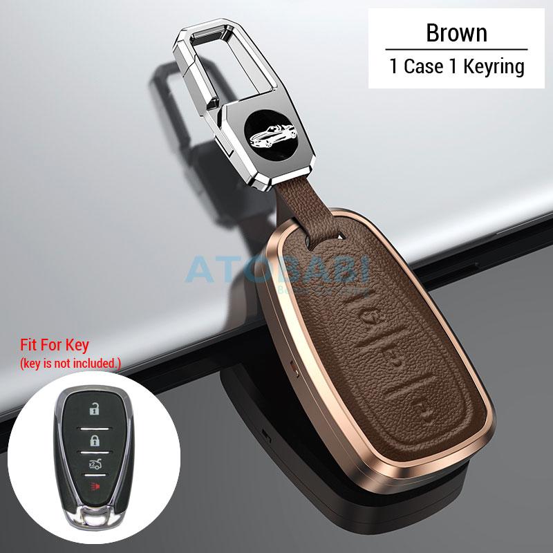 Aluminum Alloy With Leather Car Key Cover Case Bag For Chevrolet Camaro Malibu Traverse Blazer Equinox 2019 Cruze XL8