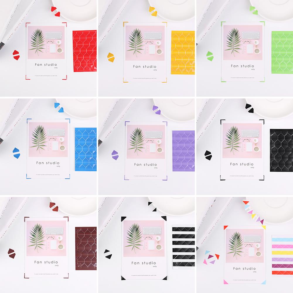 10 Sheets New PVC Photo Ablum Corner Stickers DIY Colorful Photo Corner Scrapbook Paper Photo Frame Picture Decoration Stickers