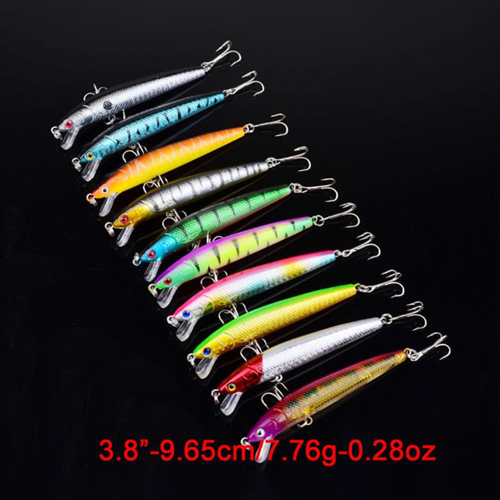 Kit de iscas de pesca de 20 peças, conjunto de iscas de pesca de plástico com ganchos para peixes de água doce e salgada