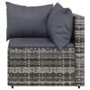 4 Piece Garden Lounge Set with Cushions Grey Poly Rattan