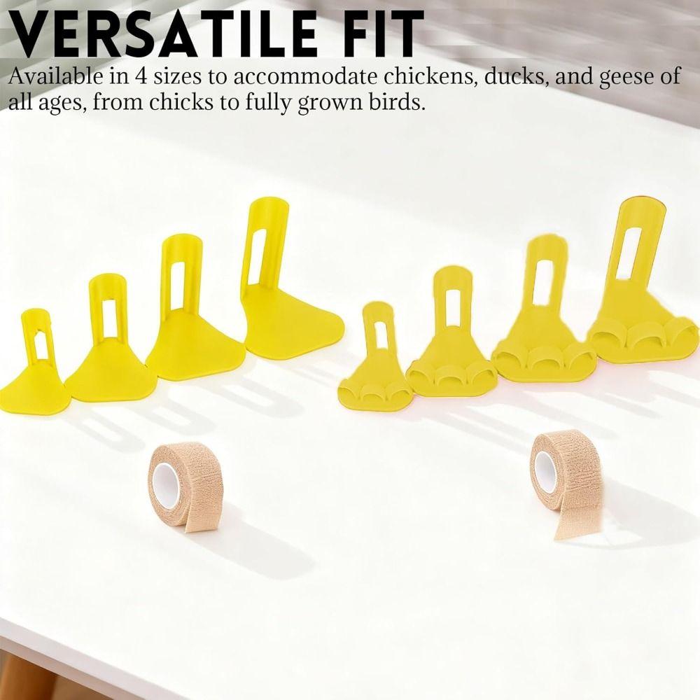 4 szt. Profesjonalny regulowany szyna na nogę kurczaka Trwała Lekka szyna na nogę kaczki Wielokrotnego użytku Separator palców drobiu Pielęgnacja drobiu