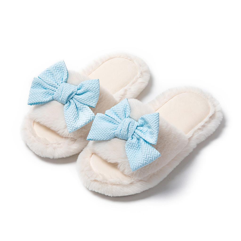 Women's Fuzzy Plush House Slippers with Design for Indoor Wear