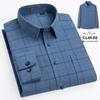 Camicia a maniche lunghe a quadri da uomo taglie forti in puro cotone (Taglie 38-46) - Abbigliamento Casual Business Autunnale