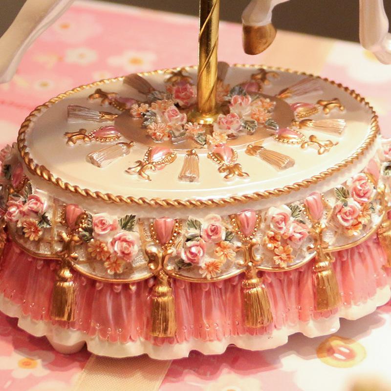 Carousel Music Box Cartoon Musical Gift for Girls Kids Children Christmas Birthday Present