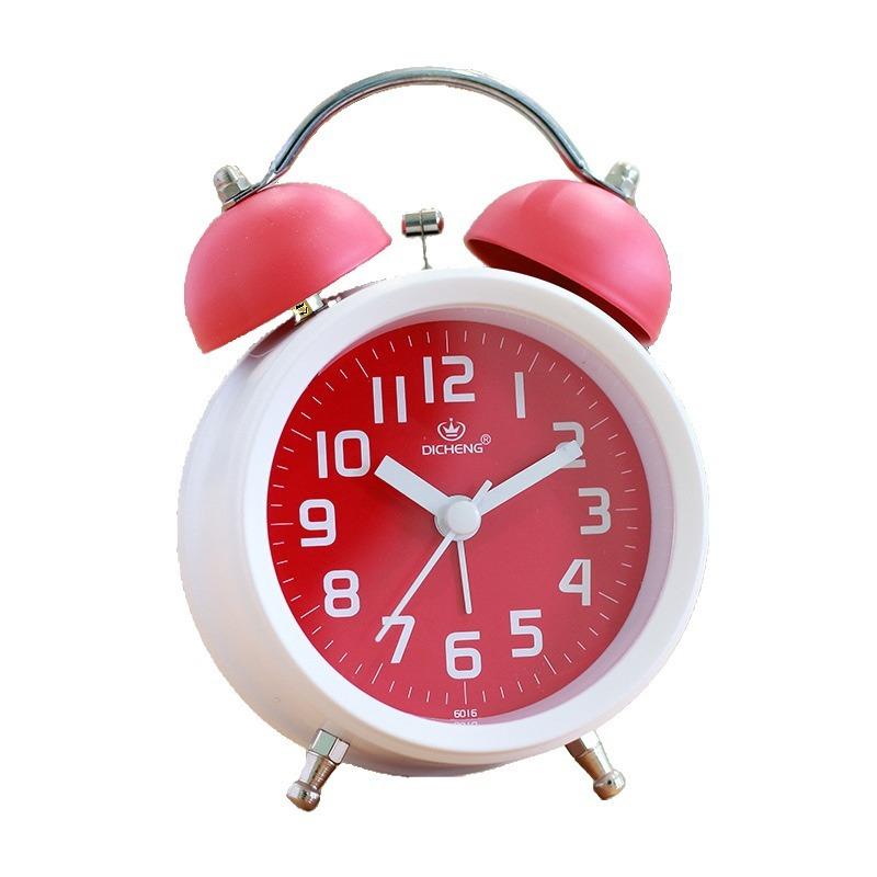 Nordic Style Fashionable and Simple Creativity Metal Ringing Alarm Clock Mute Alarm Clock Student Bedroom Luminous Clock Watch