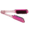 Hair Straightening Splint Comb Soft Hair Double Sided Hair Straightener Clamp Brush Styling Tool Rose Red
