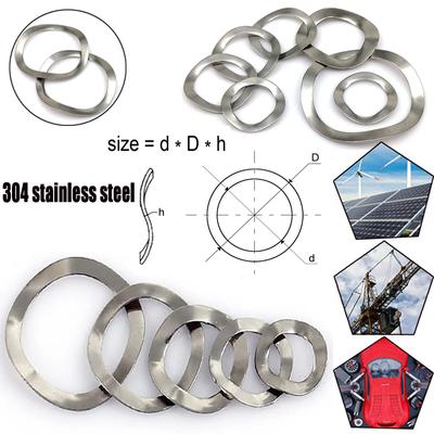 10/50/100pcs 304 Stainless Steel Bearing Shafts Three Wave Crest Type Spring Washer Gasket M3-M19