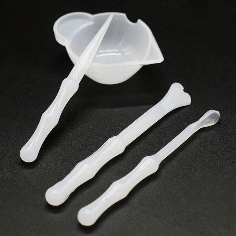 1Set Mix Cup Silicone Mold Epoxy Resin Tools DIY Jewelry Making Stick Handmade