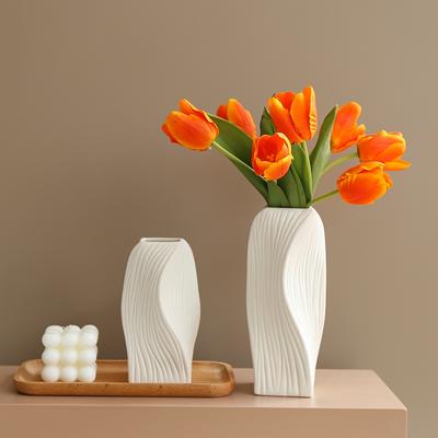 Weiße Kunststoffvase Trockenblumenarrangement Vase Hydroponische Flasche Unregelmäßige Ästhetische Vasen Töpfe für Wohnzimmerdekor Handwerk