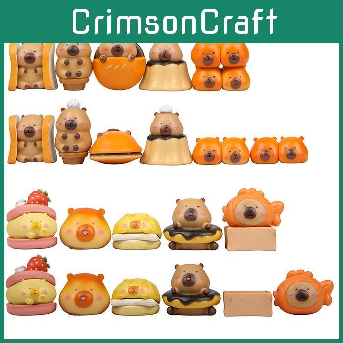 Resin Capybara Ornaments With Pudding Donuts And Sandwiches Design Gift For