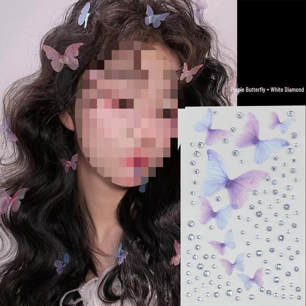Children's Glitter Makeup Set: Eyeshadow, Face Stickers, Fairy Rhinestones for Dress-Up & Kindergarten Fun