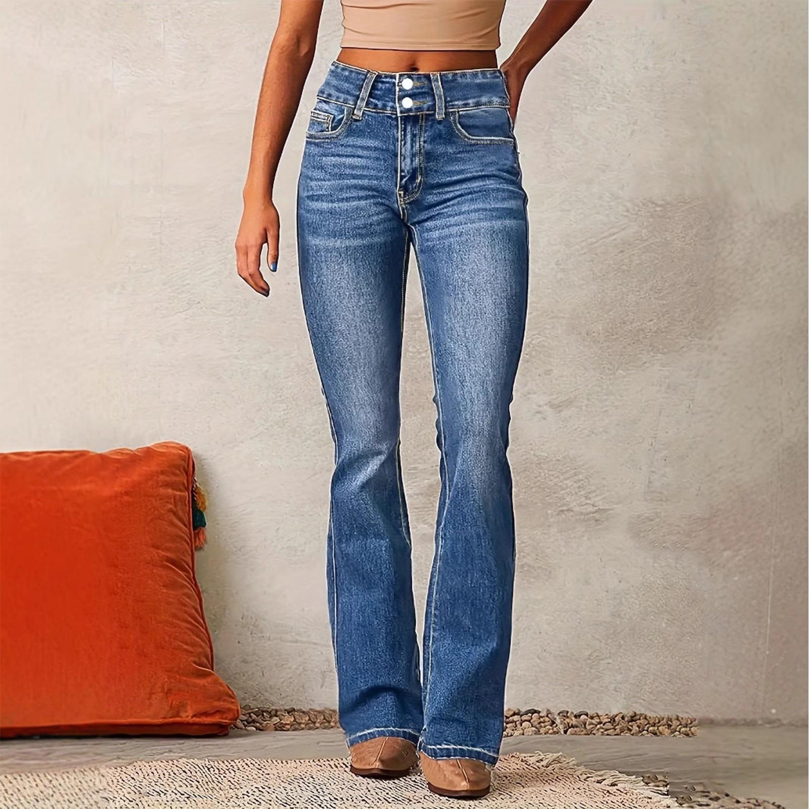 

Женские джинсовые брюки с высокой талией XL светло-синий