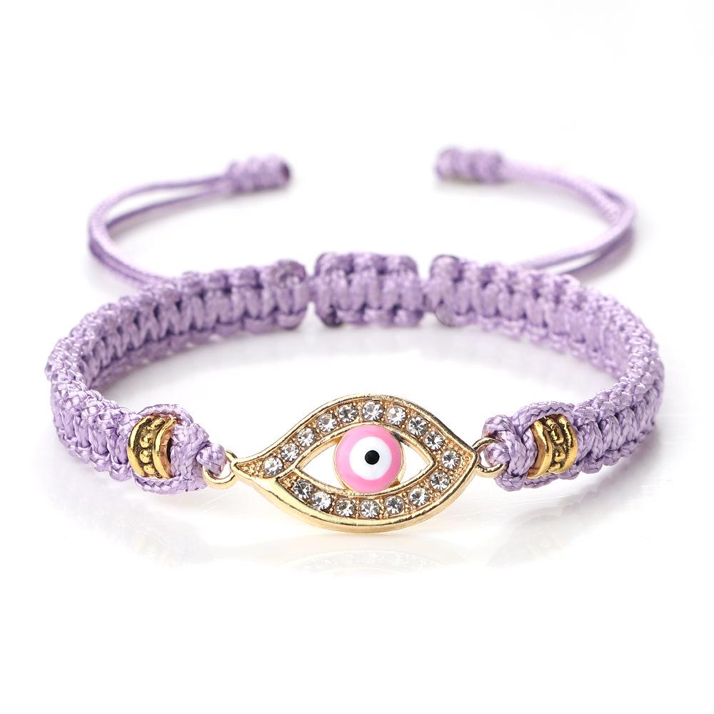 Cross-Border Alloy Bamboo Evil Eye Bracelet: Starry Eyed Woven Couple Bow Design