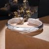 Silver-Plated Leaf and Flower Bracelet with Heart Sutra Design - Ethnic Style Gift for Mom