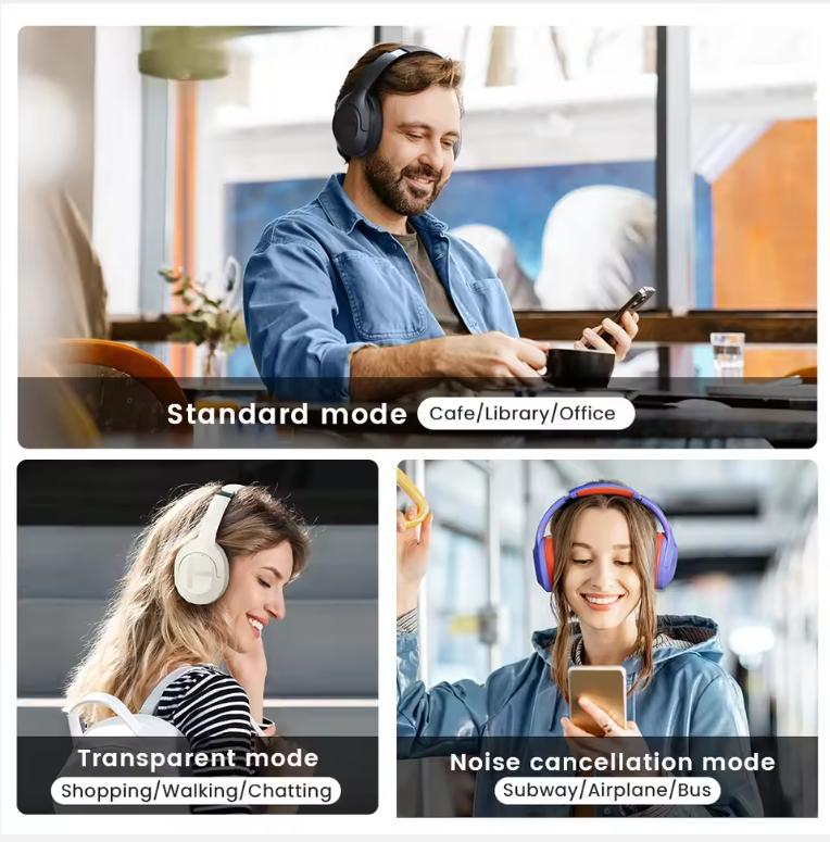 2025 S35 ANC Wireless Headphones Over-ear 42dB ANC Headphone Bluetooth 5.2 40mm Dynamic Driver 60-hour Battery Life Earphones