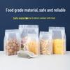 Frosted Stand-Up Eight-Side Seal Bag with Handle for Nuts and Tea - Transparent and Resealable.