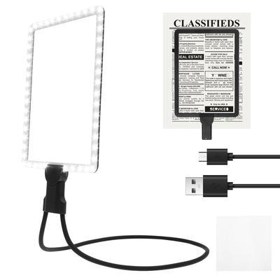 Hands Free Full Page Magnifying Glass with Light Neck Wear Reading Magnifier for Elderly Visual Impairment Gifts for Sewing Work