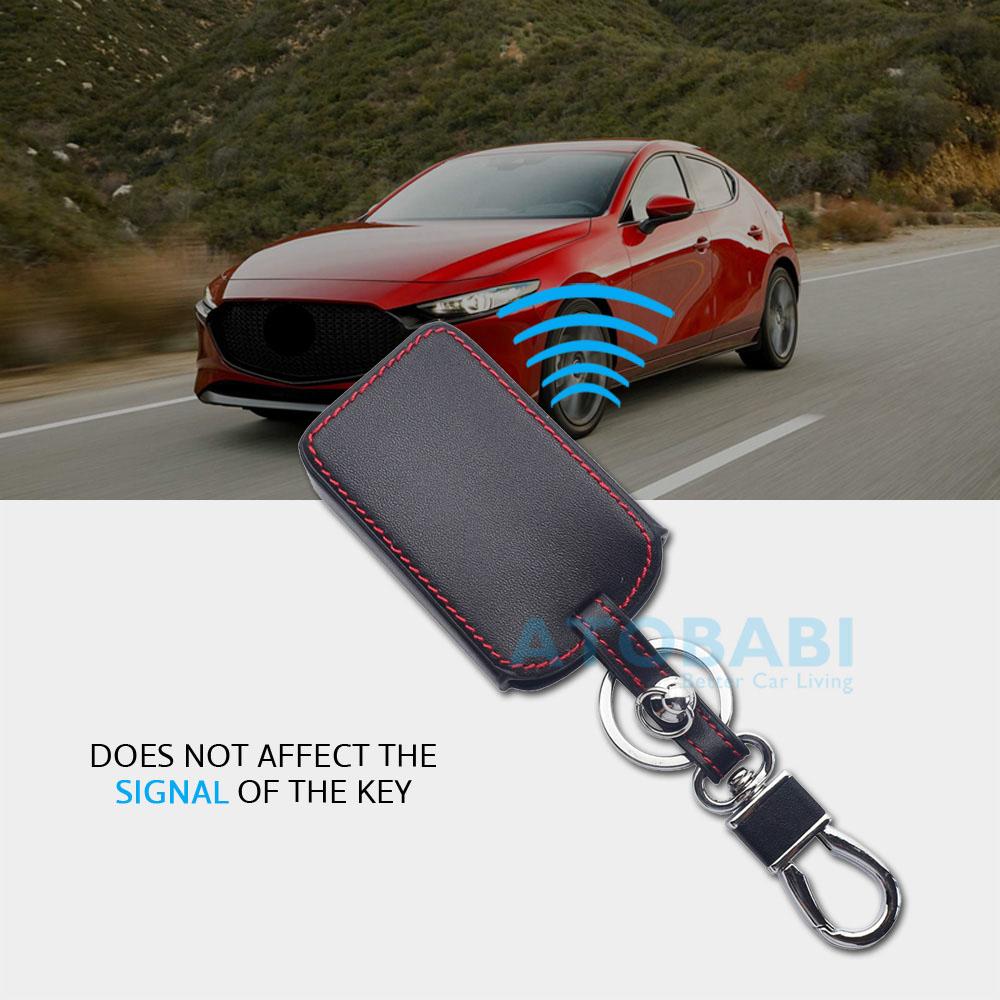 Leather Car Key Cover Bag For Mazda 3 6 CX-3 CX-5 CX-9 CX-30 CX-60 MX-5 MX-30 Miata 2023 Remote Fobs Shell Case Auto Accessories