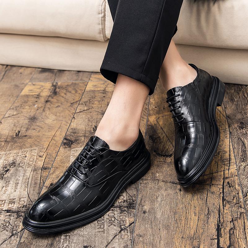 Formal Fashion Shoes Men Brand Design Lace-Up Derby Shoes Men