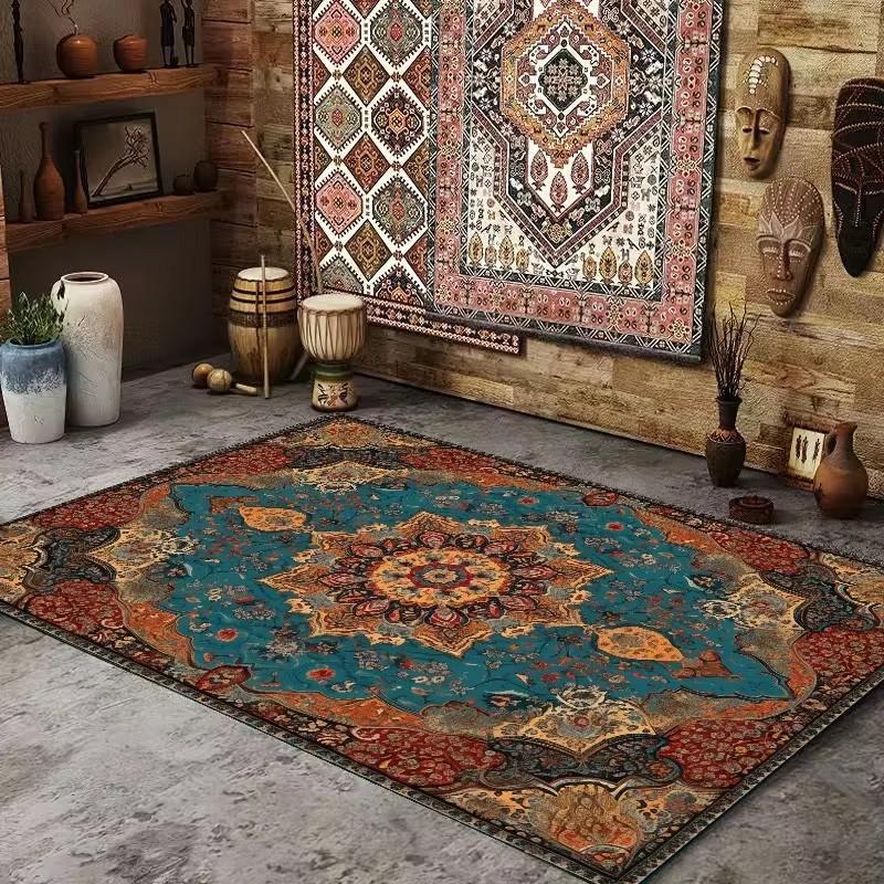 Retro-ethnische Teppiche, türkischer Perserteppich für Wohnzimmer, Nachttisch, Schlafzimmer, Vintage-Bodenmatte, Eingang, Fußmatte, Teppich, großer Teppich