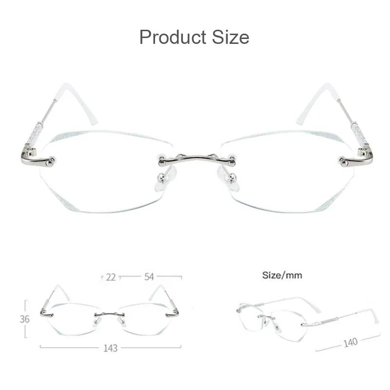 Women Frameless High-definition Blue-light-blocking Reading Glasses Vintage Style Ultra-lightweight and High-end