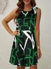 European and American New Summer Round Neck Sleeveless Dress Sexy Fashion Printed Women's Dress