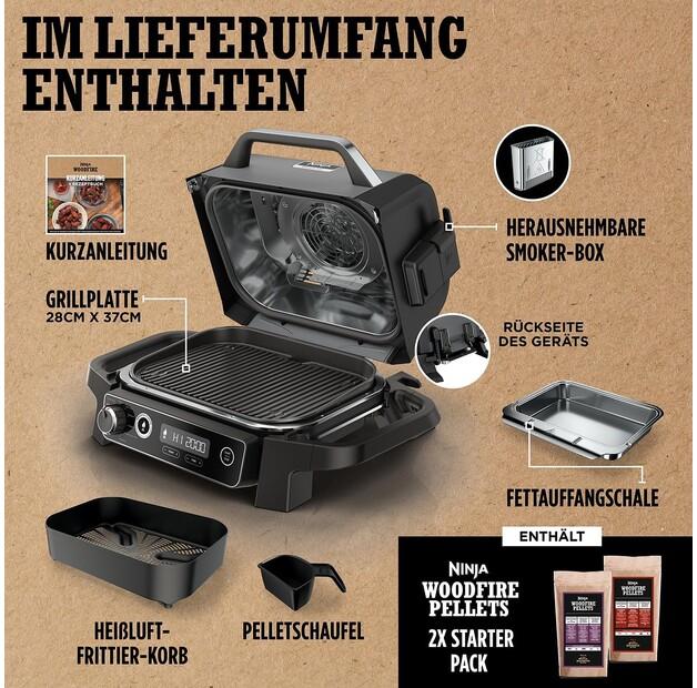 Electric Grill Ninja Woodfire Electric Outdoor Grill & Smoker (OG701DE)