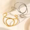 European-American Minimalist Geometric Stainless Steel Open Bangle - Non-Fading Titanium, Light Luxury, High-End Design for Women