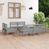 Day and Night - Day and Night Garden Furniture Set 8 Pieces Solid Pine Wood Gray