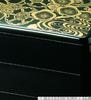 Outdoor Lunch Box Made In 3 Black and Gold Tsutsumi X X J-kitchens (Lunch Box) Japan, Tiers, 6.5-inch, Design, 19.6cm 19.6cm 17.5cm