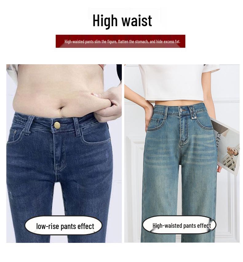 Plus Size Summer Thin Straight-Leg Wide Drape Jeans for Pear-Shaped Bodies