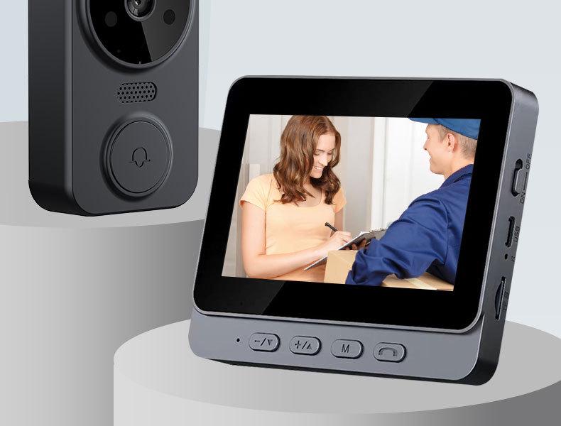 M12 Wireless Video Intercom Doorbell with Screen and HD Surveillance Voice Alert