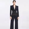 Spot 2026 Celebrity Temperament Slim Fit Two-Piece Suit with Copper Chain and Beaded Long Pants