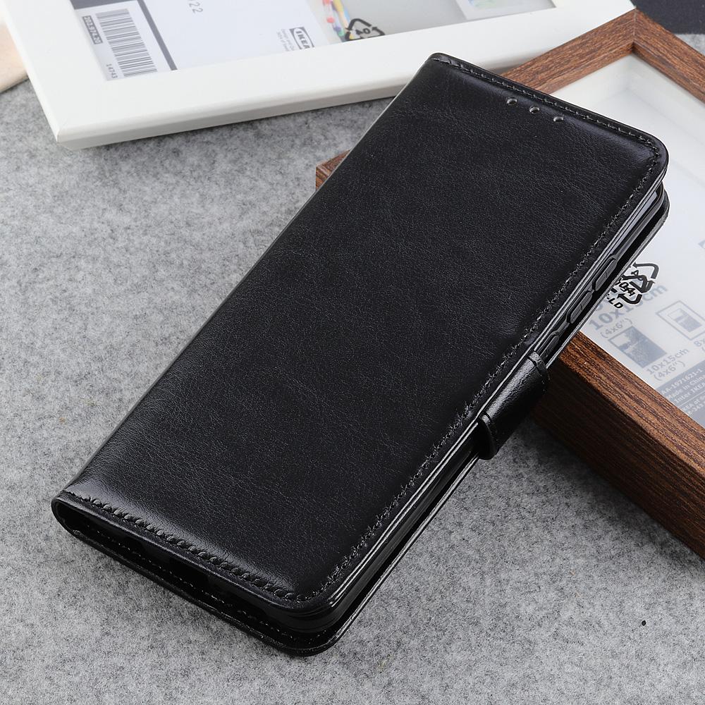 Phone Wallet Case for Motorola Moto E13 4G Crazy Horse Texture PU Leather Stand Protective Phone Cover